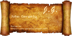 John Gergely névjegykártya